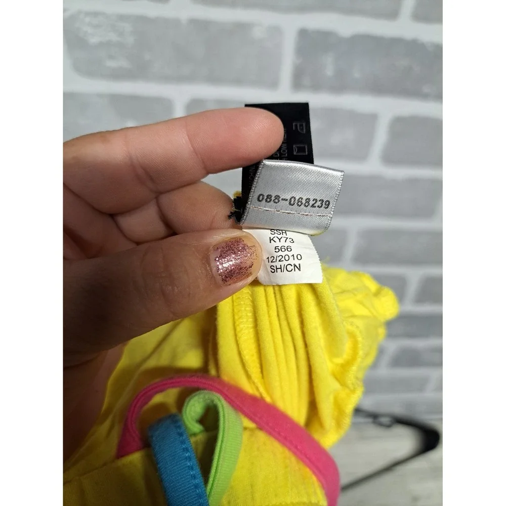 Coogi Romper Girls‎ Yellow Square Neck Racer Back Sleeveless  Drawstring Size 5